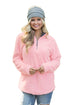 Sexy Pink Zipped Pullover Fleece Outfit